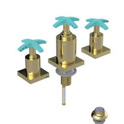 Rubinet Bidet Fitting with Spray, Diverter, and Vacuum Breaker (less drain) Gold
