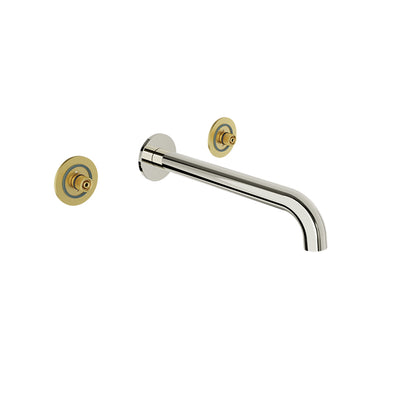 Baril Two handles wall-mounted lavatory faucet (without handle), drain not included