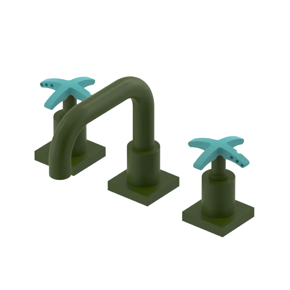Rubinet Widespread Lav. Set. with Genesis spout (less drain) Green Envy