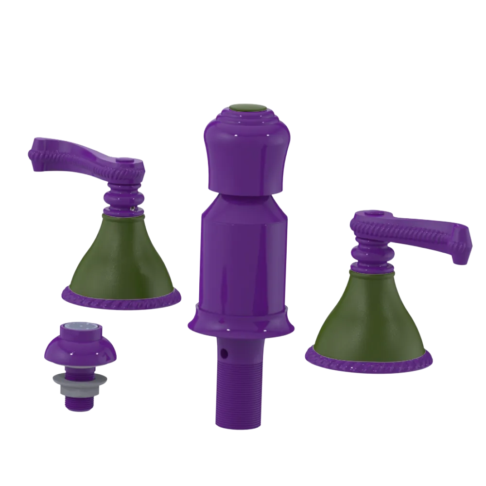 Rubinet Bidet Fitting with Spray, Diverter, and Vacum Breaker (Less Drain) Purple Haze