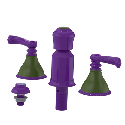 Rubinet Bidet Fitting with Spray, Diverter, and Vacum Breaker (Less Drain) Purple Haze
