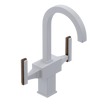 Rubinet Single Hole Dual Handle Lav. Set. (less drain) White