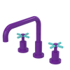Rubinet Widespread Kitchen Set Purple Haze