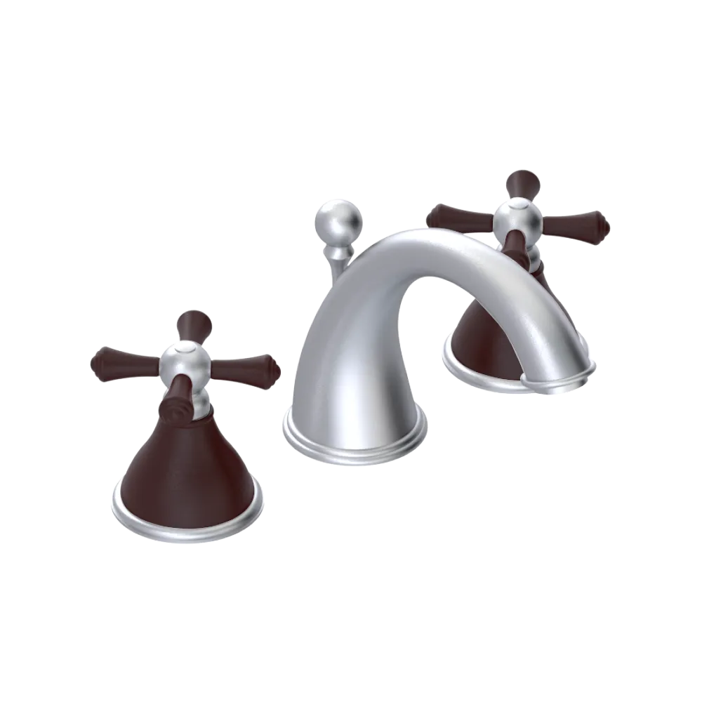 Rubinet Widespread Lav. Set. (less drain) Satin Chrome