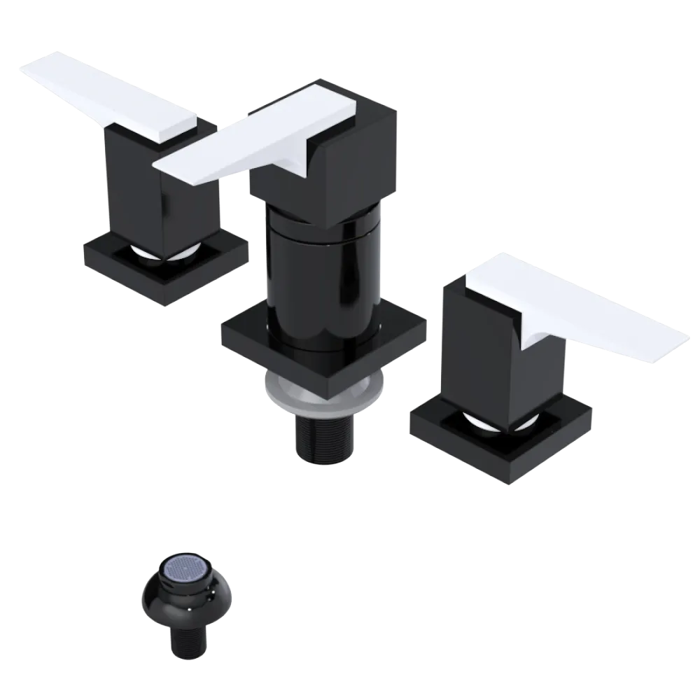 Rubinet Bidet Fitting with Spray, Diverter, and Vacuum Breaker (less drain) Black