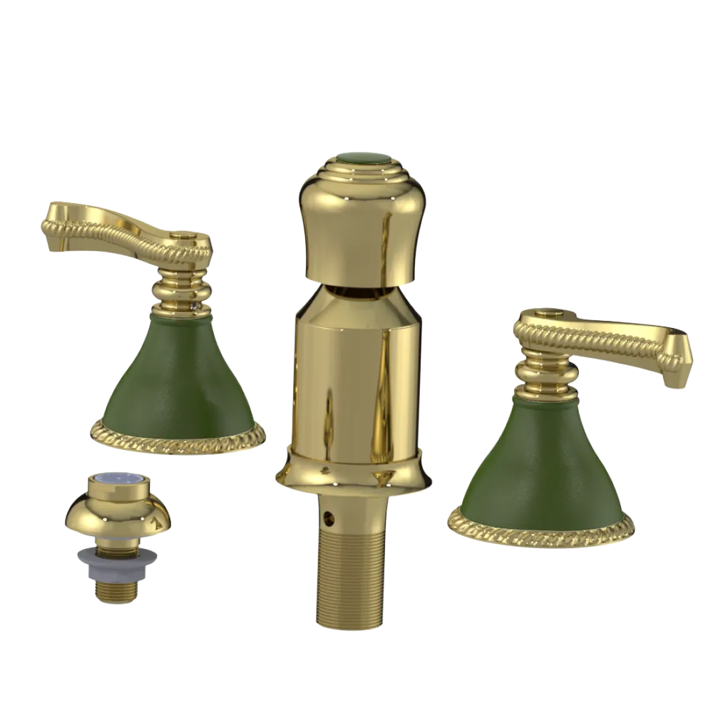 Rubinet Bidet Fitting with Spray, Diverter, and Vacum Breaker (Less Drain) Natural Brass