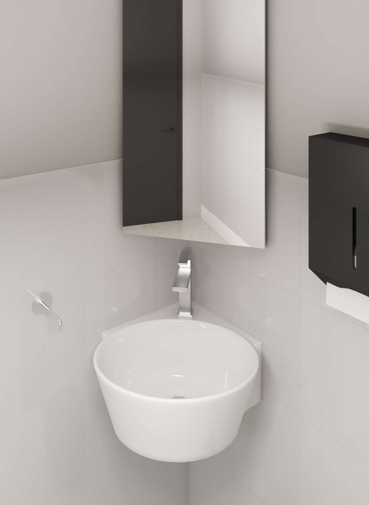 Contac Edgeview – 4610BHX-SO – Single Hole with Sealed Overflow Wall Hung Sink