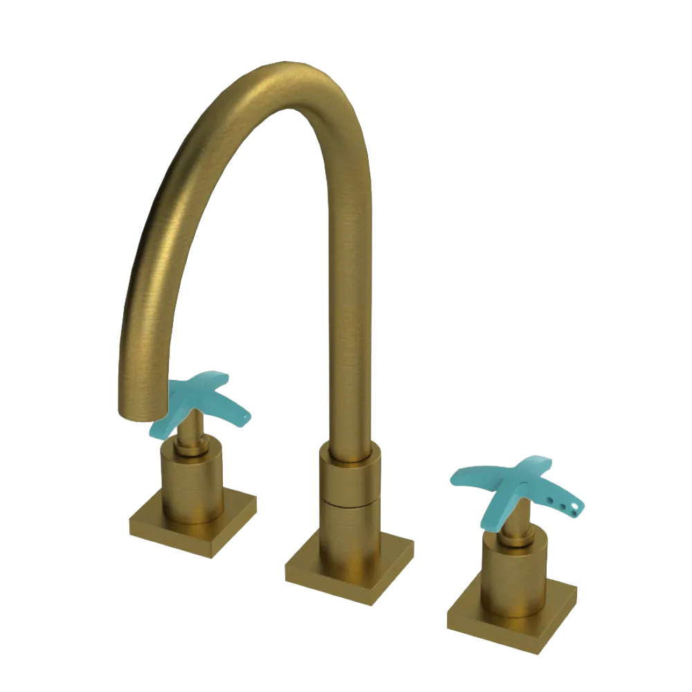 Rubinet Widespread Kitchen Set Antique Brass Matt