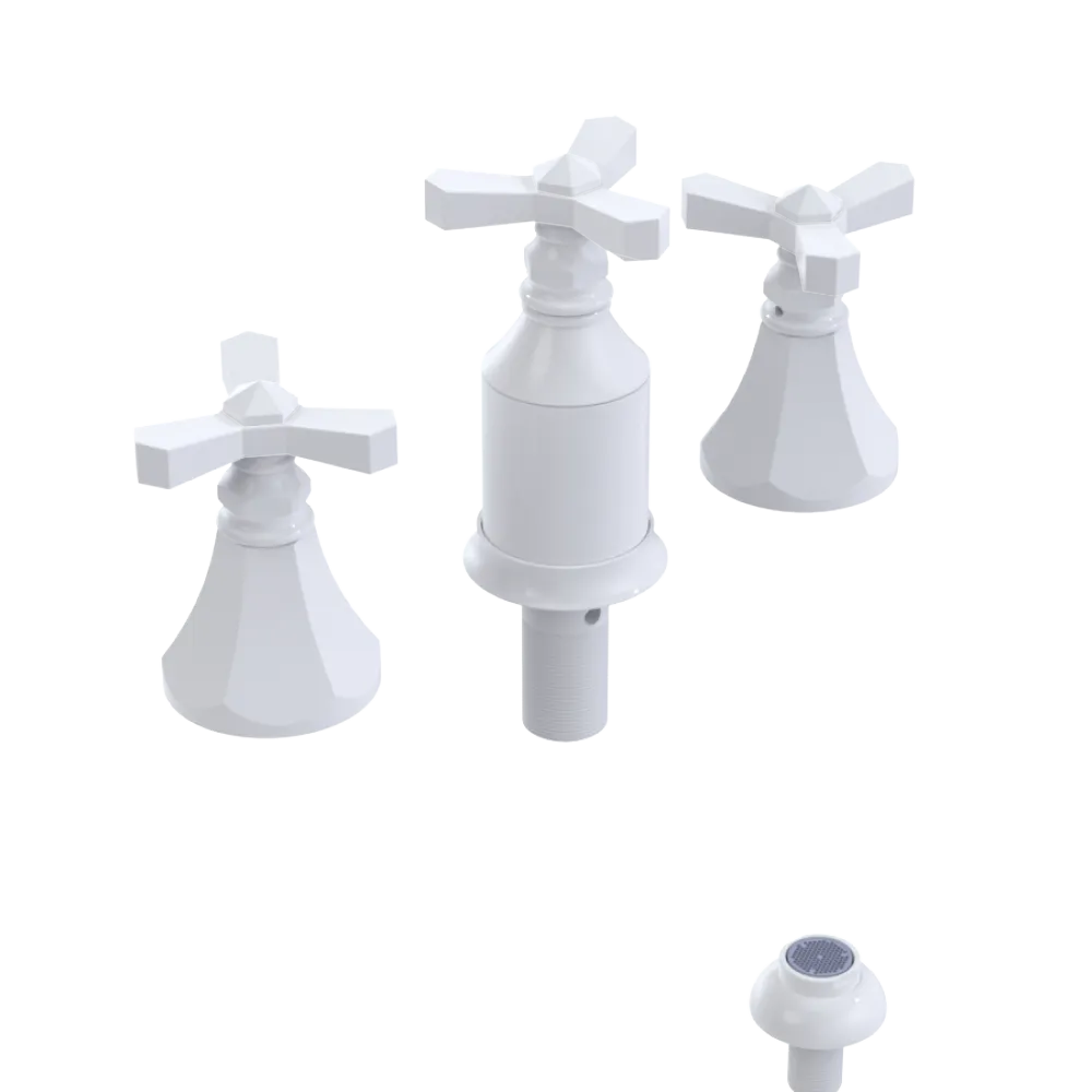 Rubinet Bidet Fitting with Spray, Diverter, and Vacum Breaker (Less Drain) White
