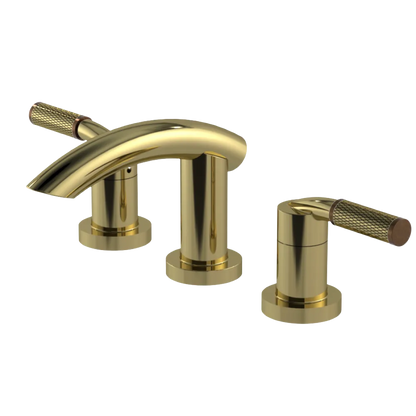 Rubinet Widespread Lav. Set. (less drain) Natural Brass