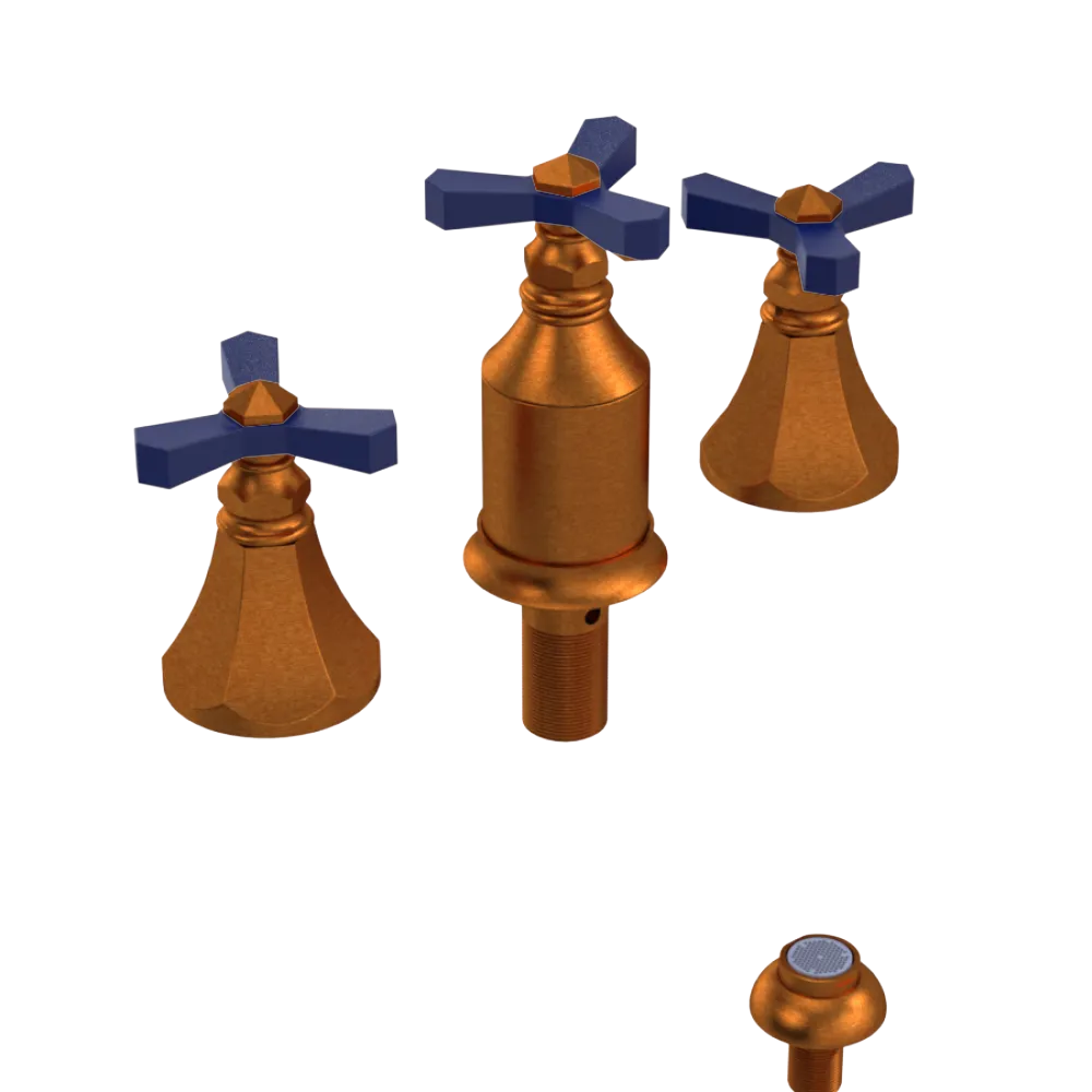 Rubinet Bidet Fitting with Spray, Diverter, and Vacum Breaker (Less Drain) Antique Copper Matt