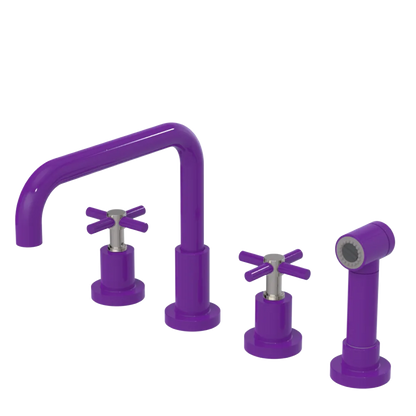 Rubinet Widespread Kitchen Set with Hand Spray Purple Haze
