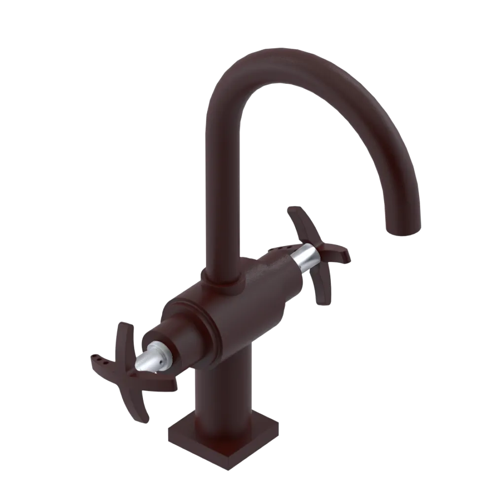 Rubinet Single Hole Dual Handle Lav. Set. (less drain) Bordeaux