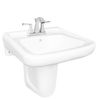 Contac Clayton – 4640CHZ-SO – 4″ Center Sealed Overflow Wall Hung Sink