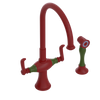Rubinet Two Handle Single Hole Kitchen Set with Hand Spray Maroon