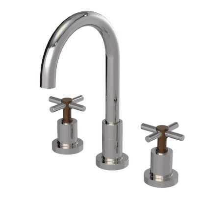 Rubinet Widespread Kitchen Set with LaSalle Spout Polished Nickel