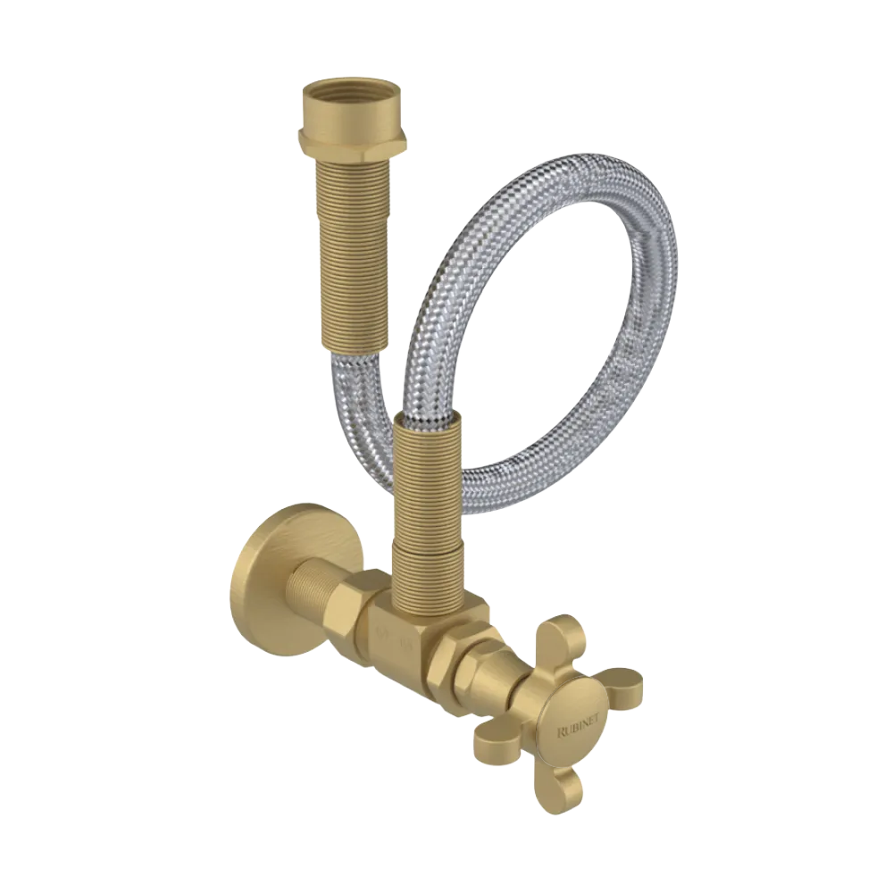 Rubinet Exposed Supply Kit (classic) x2 Satin Brass