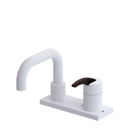 Rubinet 4" Centre Single Control Lav. Set. with Genesis spout (less drain) Matt White