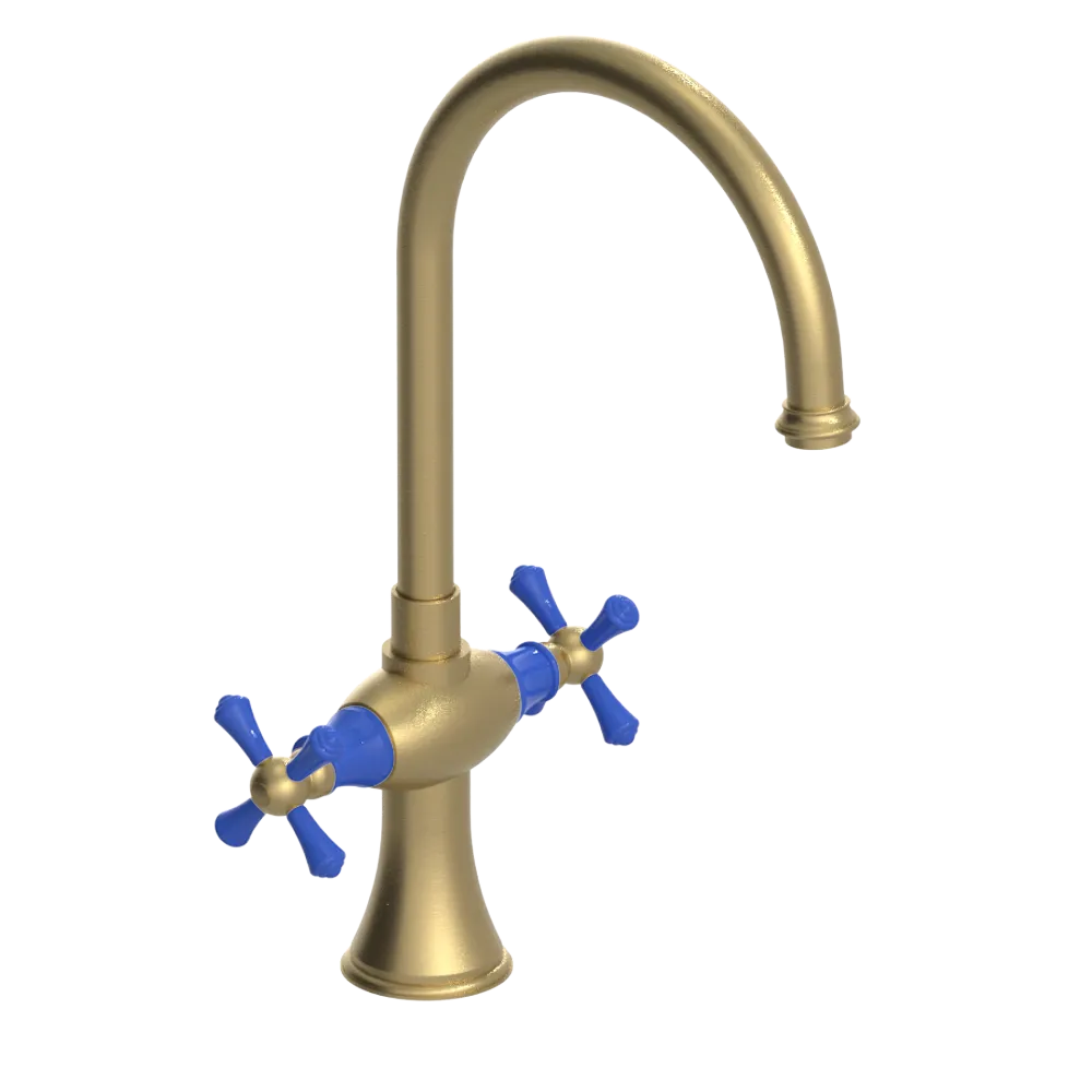 Rubinet Two Handle Single Hole Kitchen Set Satin Brass
