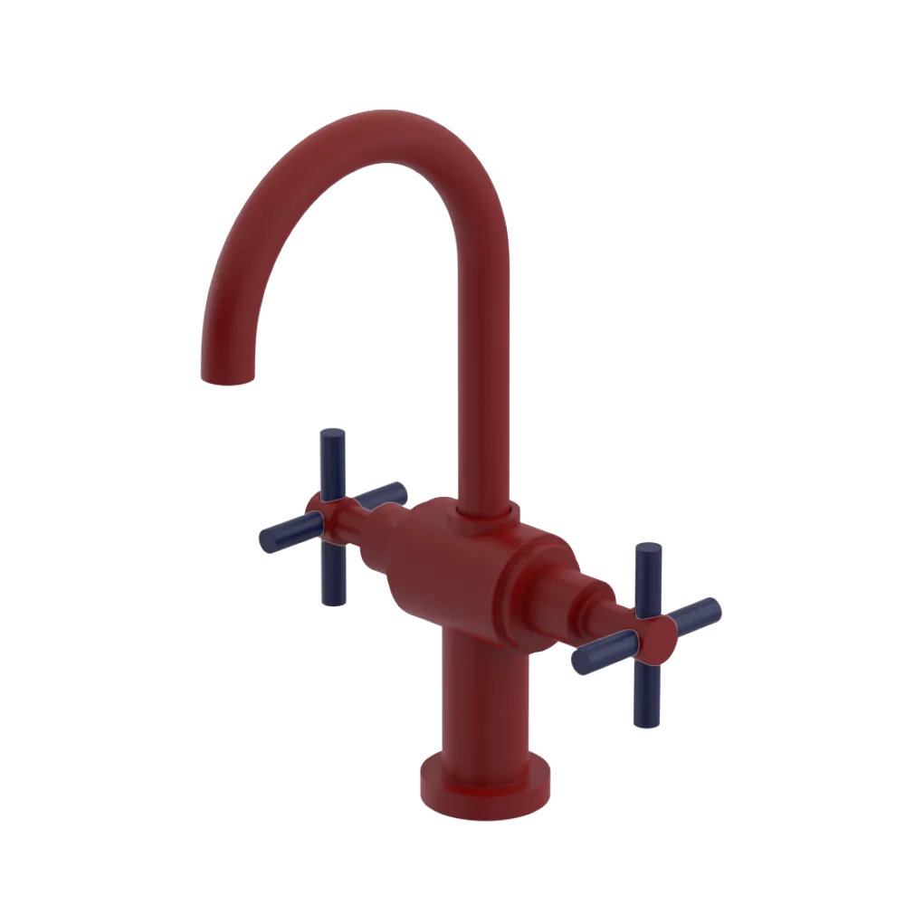 Rubinet Single Hole Dual Handle Lav. Set with LaSalle Spout (less drain) Maroon