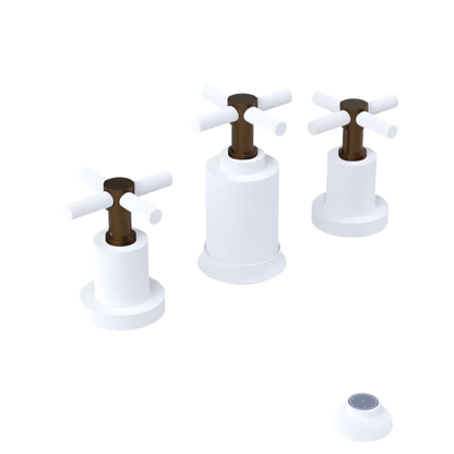 Rubinet Bidet Fitting with Spray, Diverter, and Vacuum Breaker (less drain) Matt White