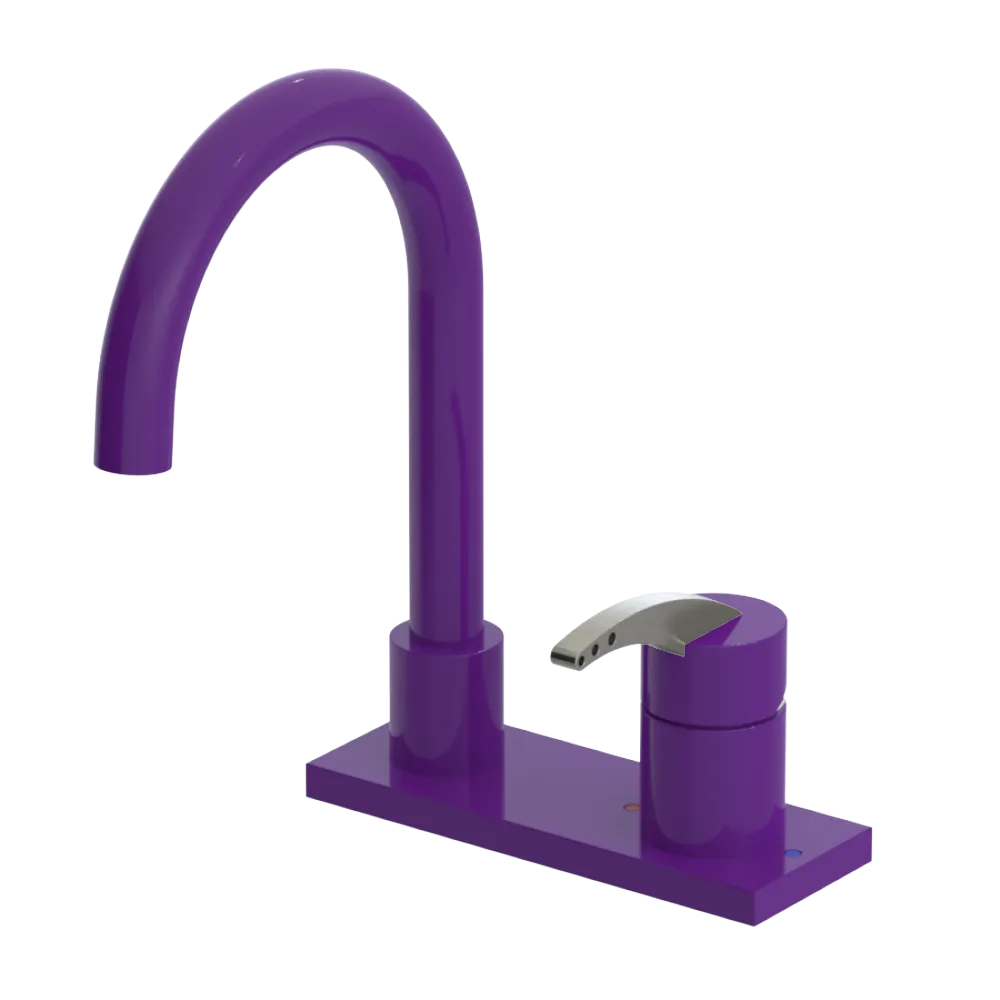 Rubinet 4" Centre Single Control Lav. Set. (less drain) Purple Haze