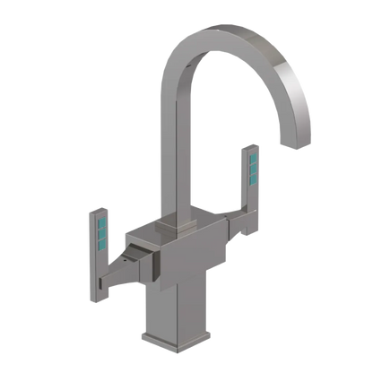 Rubinet Single Hole Dual Handle Lav. Set. (less drain) Polished Nickel