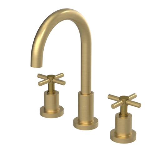 Rubinet Widespread Kitchen Set with LaSalle Spout Satin Brass