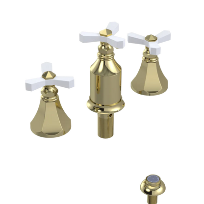 Rubinet Bidet Fitting with Spray, Diverter, and Vacum Breaker (Less Drain) Gold