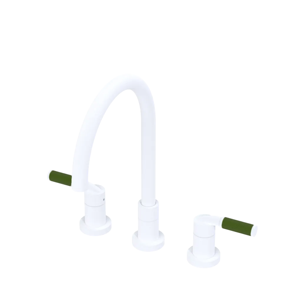 Rubinet Widespread Kitchen Set Matt White