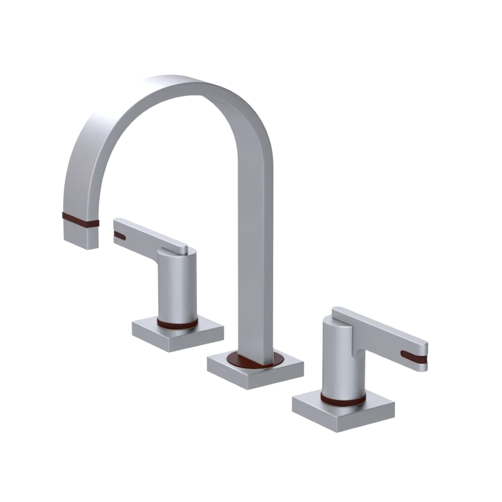 Rubinet Widespread Lav. Set. (less drain) Satin Chrome