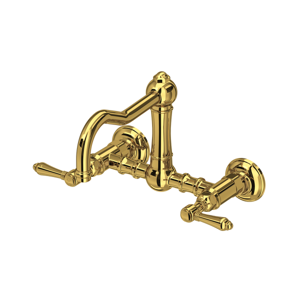 ROHL Acqui Wall Mount Column Spout Bridge Kitchen Faucet