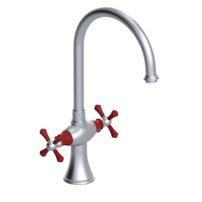 Rubinet Two Handle Single Hole Kitchen Set Satin Chrome