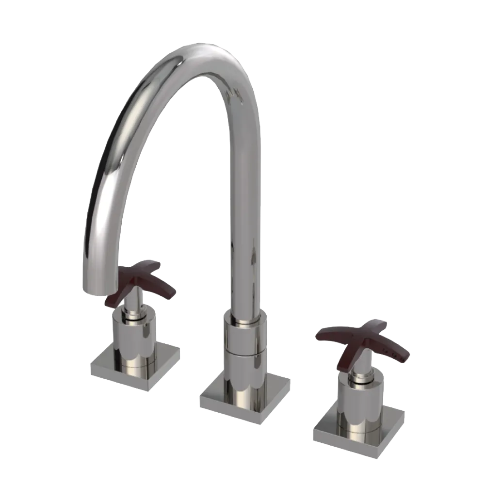 Rubinet Widespread Kitchen Set Polished Nickel