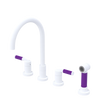 Rubinet Widespread Kitchen Set with Hand Spray Matt White