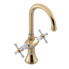 Rubinet Single Hole Dual Handle Lav. Set. (less drain) Gold
