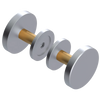 Rubinet Shower Door Knob (set) Satin Chrome