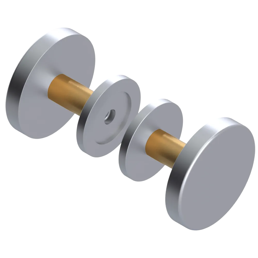 Rubinet Shower Door Knob (set) Satin Chrome