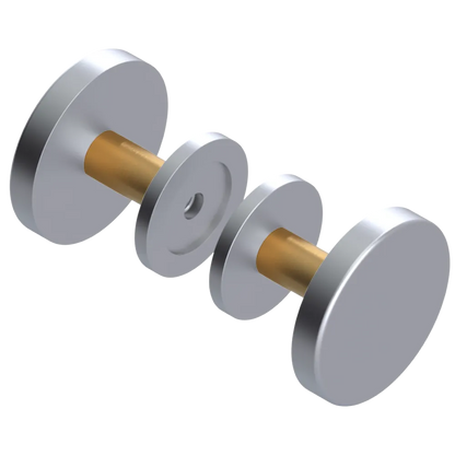 Rubinet Shower Door Knob (set) Satin Chrome