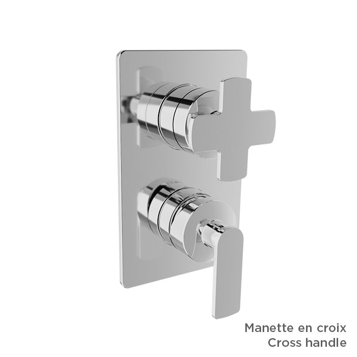 Baril Pressure balanced shower valve with 3-way diverter (without handle)