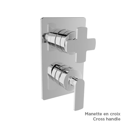 Baril Pressure balanced shower valve with 3-way diverter (without handle)