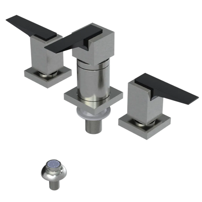 Rubinet Bidet Fitting with Spray, Diverter, and Vacuum Breaker (less drain) Satin Nickel