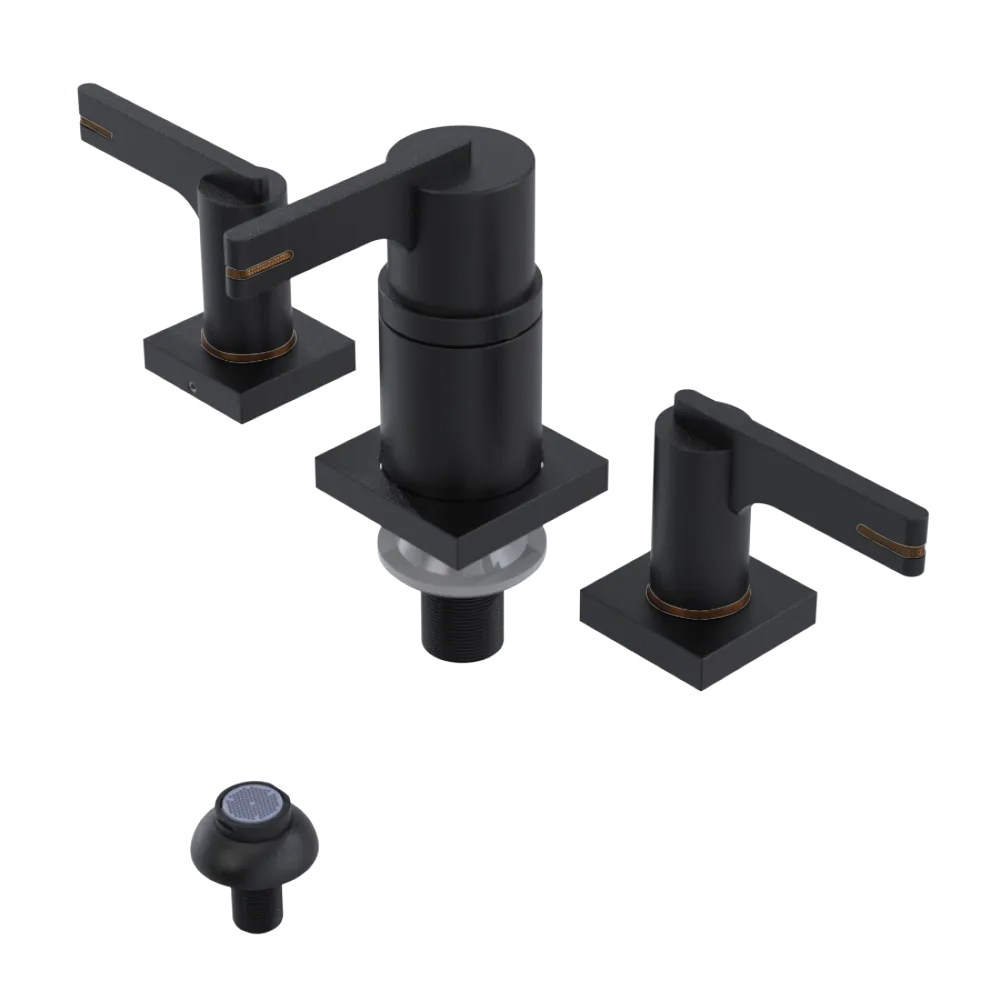 Rubinet Bidet Fitting with Spray, Diverter, and Vacum Breaker (Less Drain) Matt Black