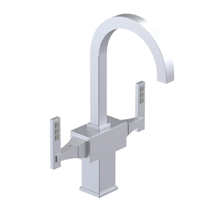 Rubinet Single Hole Dual Handle Lav. Set. (less drain) Satin Chrome