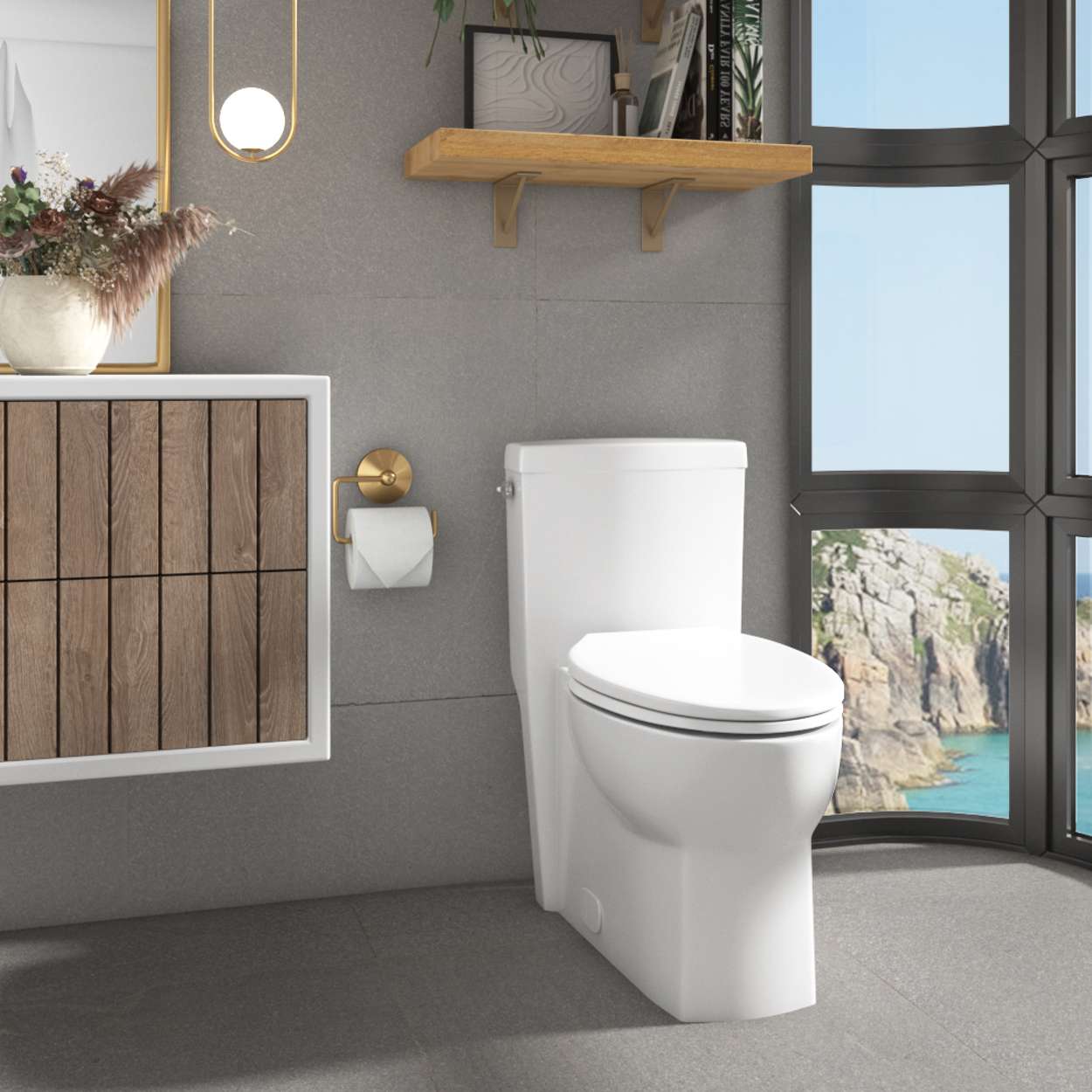 Contrac Carlaw – 4710BAVU – 4.8 Lpf One Piece Elongated Toilet with Unlined Tank and Smooth Close Toilet Seat