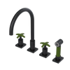 Rubinet Widespread Kitchen Set with Hand Spray Matt Black