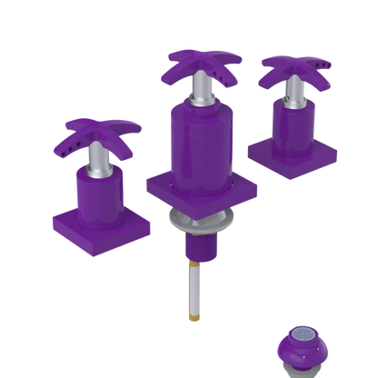 Rubinet Bidet Fitting with Spray, Diverter, and Vacuum Breaker (less drain) Purple Haze