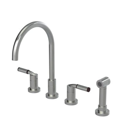 Rubinet Widespread Kitchen Set with Hand Spray Satin Nickel