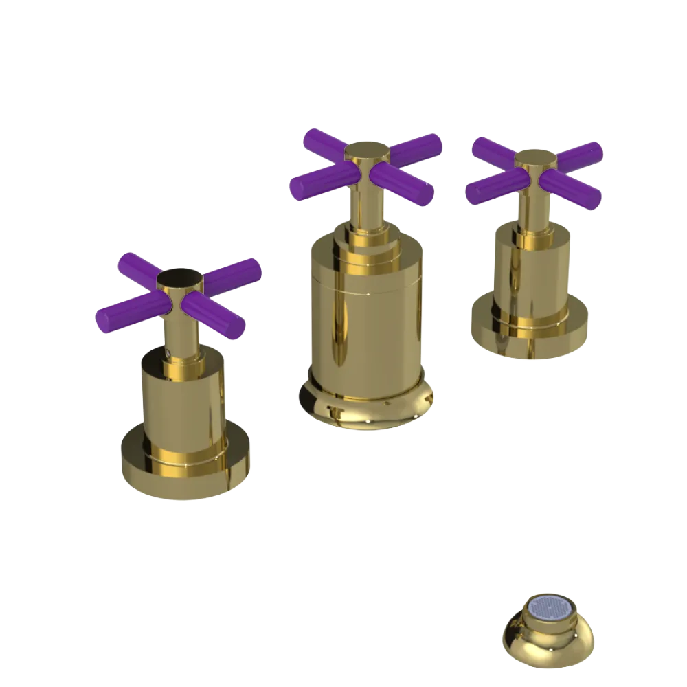 Rubinet Bidet Fitting with Spray, Diverter, and Vacuum Breaker (less drain) Bright Brass