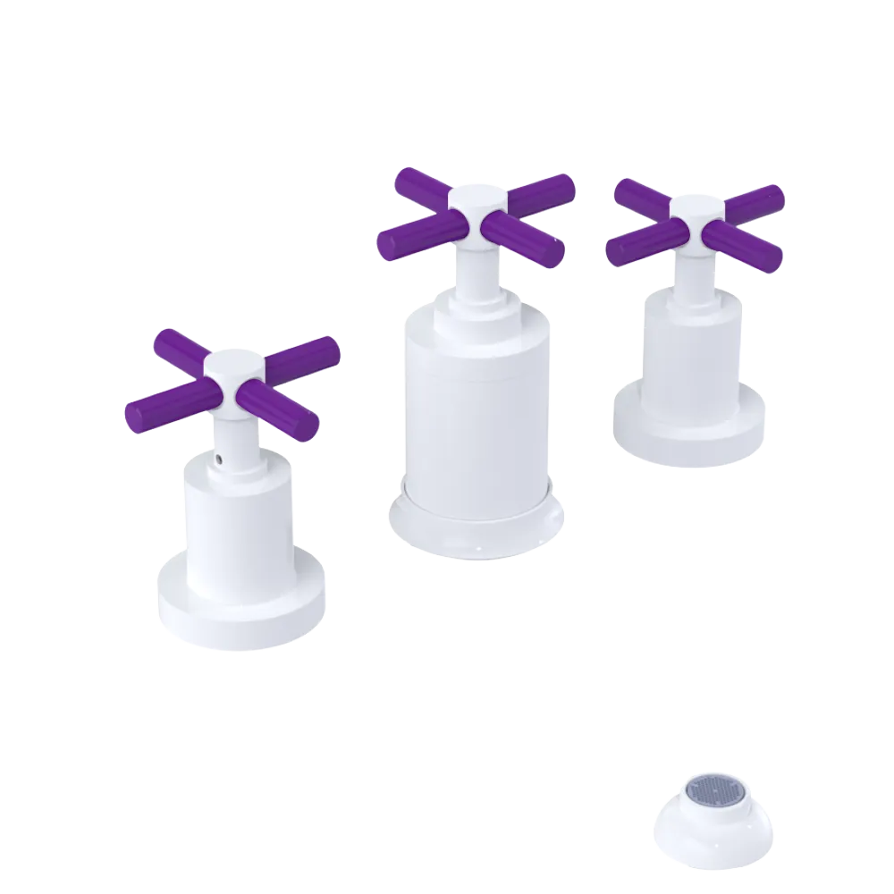 Rubinet Bidet Fitting with Spray, Diverter, and Vacuum Breaker (less drain) White